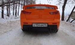 5 399 р. Накладка Evo на задний бампер  Mitsubishi Lancer  10 (2007-2017) седан дорестайлинг, седан рестайлинг (Неокрашенная)  с доставкой в г. Владивосток. Увеличить фотографию 4