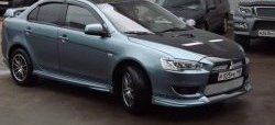 4 749 р. Пороги накладки Global-Tuning  Mitsubishi Lancer  10 (2007-2017) седан дорестайлинг, хэтчбэк дорестайлинг, седан рестайлинг, хэтчбек 5 дв рестайлинг (Неокрашенные)  с доставкой в г. Владивосток. Увеличить фотографию 4