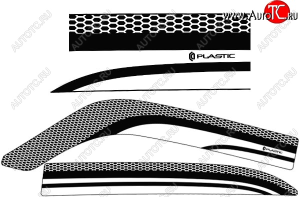 2 079 р. Дефлектора окон CA-Plastic  ГАЗ 31105  Волга (2003-2009) дорестайлинг, рестайлинг (Серия Art белая, Без хром.молдинга)  с доставкой в г. Владивосток