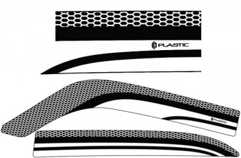 Дефлектора окон CA-Plastic ГАЗ 31105  Волга (2003-2009) Волга дорестайлинг, рестайлинг  (Серия Art графит)