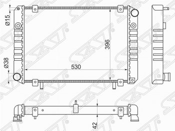 Радиатор двигателя SAT (трубчатый, МКПП, без кондиционера) ГАЗ Баргузин 2217 автобус дорестайлинг (1998-2002)