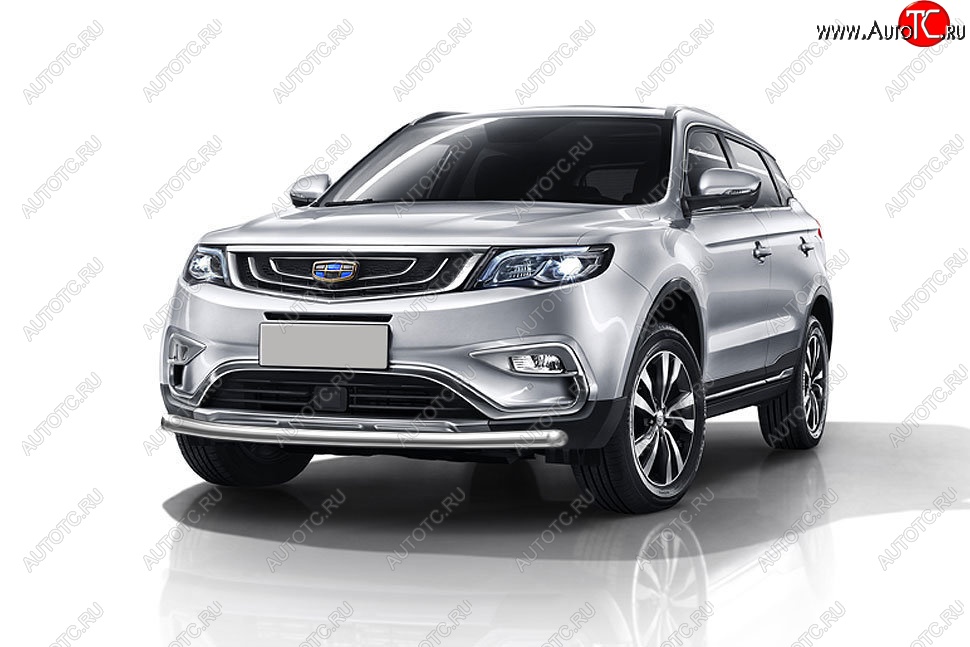 11 599 р. Защита переднего бампера Slitkoff (d57 мм)  Geely Atlas  NL3 (2016-2022) (Нержавейка, Полированная)  с доставкой в г. Владивосток