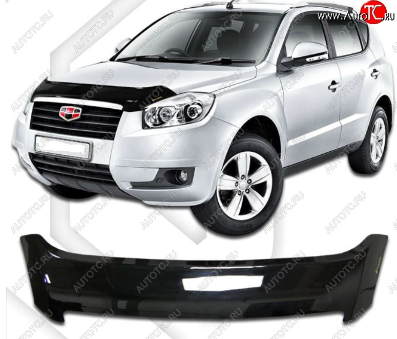 2 079 р. Дефлектор капота CA-Plastic  Geely Emgrand X7 (2011-2015) дорестайлинг (Classic черный, Без надписи)  с доставкой в г. Владивосток