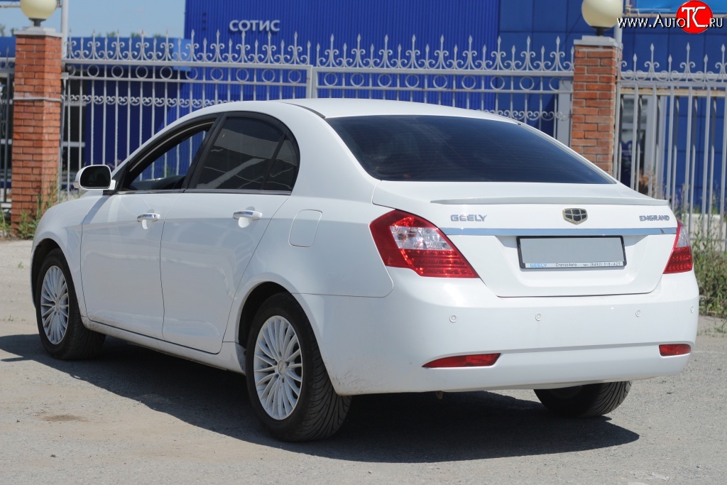 2 599 р. Лип спойлер Кураж  Geely Emgrand EC7 (2009-2016) седан дорестайлинг (Неокрашенный)  с доставкой в г. Владивосток