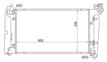 Радиатор двигателя SAT (пластинчатый, пробка R102A) Toyota Corolla E120 хэтчбек 5 дв. дорестайлинг (2000-2004)