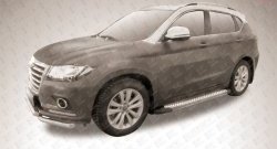 17 399 р. Алюминиевые пороги Slitkoff Standart Silver  Haval H2 (2014-2021)  с доставкой в г. Владивосток. Увеличить фотографию 2