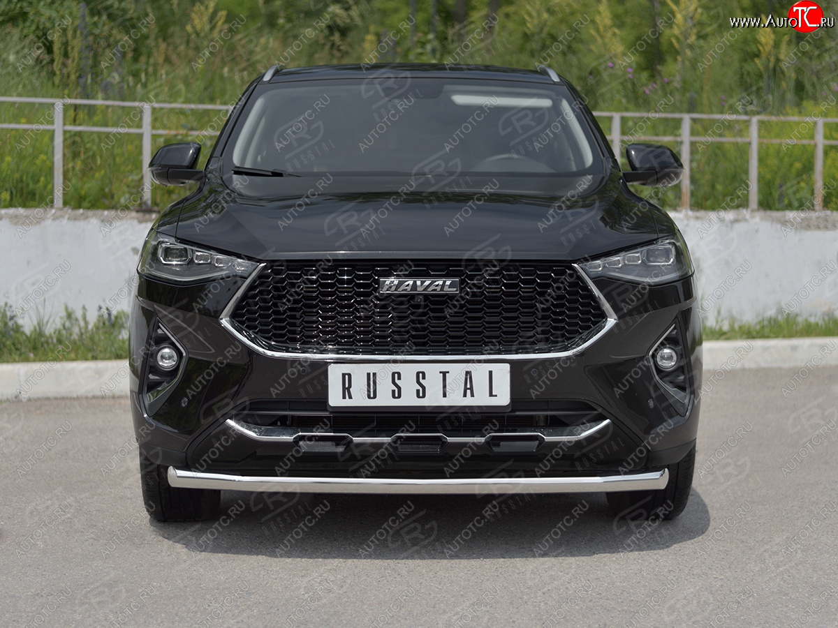 14 899 р. Защита переднего бампера (Ø63 мм секции, нержавейка, 1,5 4WD) SLITKOFF Haval F7x  дорестайлинг (2019-2022)  с доставкой в г. Владивосток