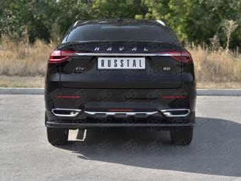 10 449 р. Защита заднего бампера (Ø63 мм, окрашенная) SLITKOFF  Haval F7x (2019-2022)  дорестайлинг (цвет черный муар)  с доставкой в г. Владивосток. Увеличить фотографию 2