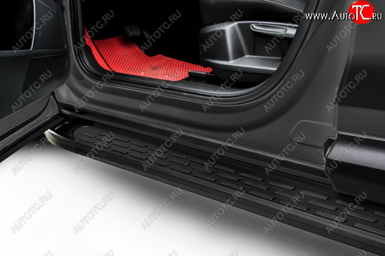 24 999 р. Пороги алюминиевые Slitkoff Premium  Haval F7x (2019-2022)  дорестайлинг (Black)  с доставкой в г. Владивосток