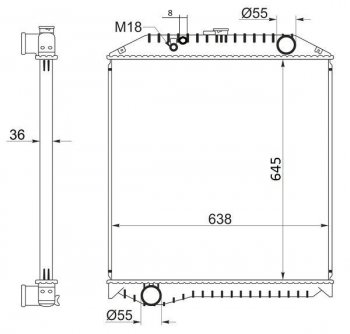 Радиатор двигателя SAT (пластинчатый, МКПП, J08C FD1 / FE1 / GD1 / NISSAN DIESEL / UD) Nissan Condor (1990-2005)