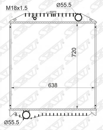 Радиатор двигателя SAT (пластинчатый, МКПП) Hino 500  рестайлинг (2015-2025)