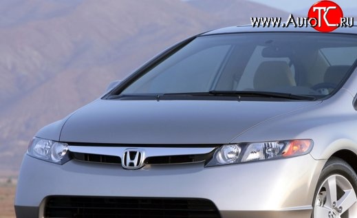 10 799 р. Пластиковый капот Standart Honda Civic FD седан дорестайлинг (2005-2008)  с доставкой в г. Владивосток