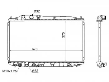 Радиатор двигателя SAT (трубчатый, МКПП/АКПП, R16A/R18A) Honda Civic FD седан дорестайлинг (2005-2008)