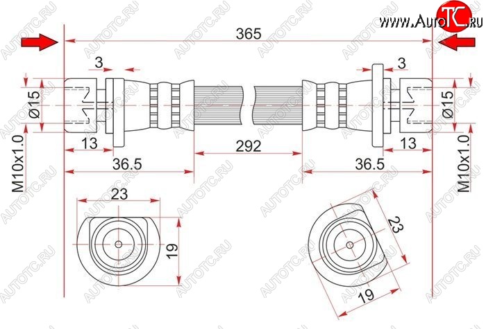 479 р. Тормозной шланг задний SAT (левый)  Honda Airwave  1 GJ - partner  с доставкой в г. Владивосток