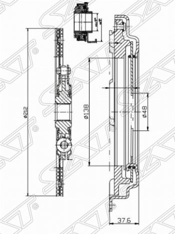 7 999 р. Комплект сцепления SAT (1,4/1,6)  Honda Civic ( EG,  EJ,EK,EM,  ES,  EP,  EU) - HR-V ( GH1,GH2,  GH3, GH4,  GH1, GH2)  с доставкой в г. Владивосток. Увеличить фотографию 1