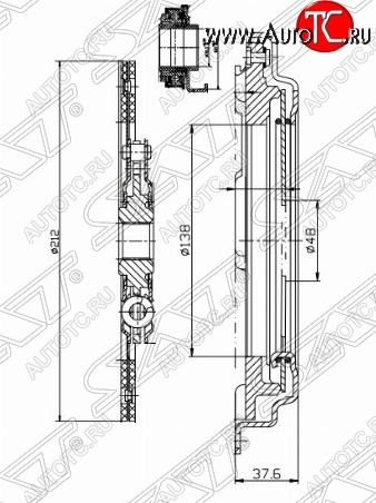 7 999 р. Комплект сцепления SAT (1,4/1,6)  Honda Civic ( EG,  EJ,EK,EM,  ES,  EP,  EU) - HR-V ( GH1,GH2,  GH3, GH4,  GH1, GH2)  с доставкой в г. Владивосток