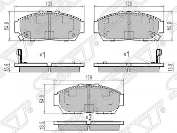 Колодки тормозные передние SAT Honda (Хонда) Integra (Интегра)  DB6,DB7,DB8,DB9 (1993-1995) DB6,DB7,DB8,DB9 седан дорестайлинг