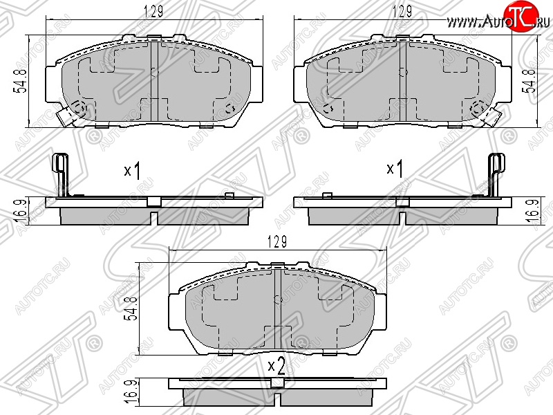 1 359 р. Колодки тормозные передние SAT  Honda Integra  DB6,DB7,DB8,DB9 (1993-1995) седан дорестайлинг  с доставкой в г. Владивосток