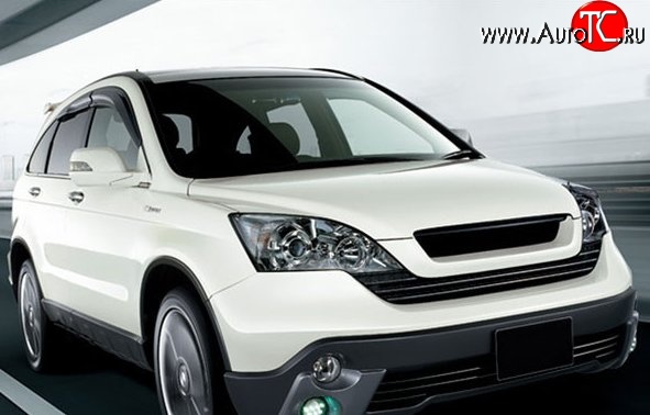 2 399 р. Решётка радиатора M-VRS Honda CR-V RE1,RE2,RE3,RE4,RE5,RE7 дорестайлинг (2007-2010) (Неокрашенная)  с доставкой в г. Владивосток