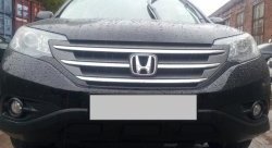 2 249 р. Сетка на бампер (2.4) Russtal (черная) Honda CR-V RM1,RM3,RM4 дорестайлинг (2012-2015)  с доставкой в г. Владивосток. Увеличить фотографию 4