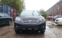 2 059 р. Сетка на бампер (2.4) Russtal (хром) Honda CR-V RM1,RM3,RM4 дорестайлинг (2012-2015)  с доставкой в г. Владивосток. Увеличить фотографию 3