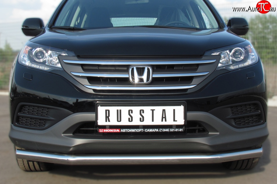 16 899 р. Одинарная защита переднего бампера диаметром 63 мм SLITKOFF Honda CR-V RM1,RM3,RM4 дорестайлинг (2012-2015)  с доставкой в г. Владивосток