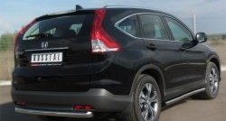 14 849 р. Защита порогов из круглой трубы диаметром 63 мм Russtal Honda CR-V RM1,RM3,RM4 дорестайлинг (2012-2015) (Защита порогов с со скосами на торцах (вариант 1))  с доставкой в г. Владивосток. Увеличить фотографию 8