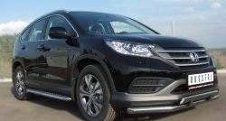 26 999 р. Широкая защита порогов SLITKOFF  Honda CR-V  RM1,RM3,RM4 (2012-2015) дорестайлинг  с доставкой в г. Владивосток. Увеличить фотографию 2