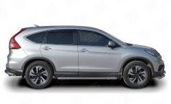 20 749 р. Широкая защита порогов Russtal Honda CR-V RM1,RM3,RM4 дорестайлинг (2012-2015) (Защита порогов с со скосами на торцах (вариант 1))  с доставкой в г. Владивосток. Увеличить фотографию 3