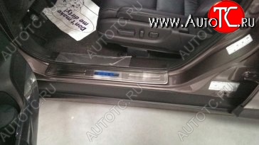 5 349 р. Накладки на порожки автомобиля СТ v2 Honda CR-V RM1,RM3,RM4 дорестайлинг (2012-2015)  с доставкой в г. Владивосток