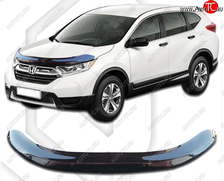 2 269 р. Дефлектор капота RW CA-Plastic  Honda CR-V  RW,RT (2016-2022) дорестайлинг, рестайлинг (Classic черный, Без надписи)  с доставкой в г. Владивосток