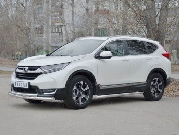 22 649 р. Защита переднего бампера (2 трубыØ63 и 42 мм, нержавейка) SLITKOFF Honda CR-V RW,RT дорестайлинг (2016-2020)  с доставкой в г. Владивосток. Увеличить фотографию 3