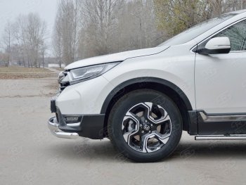 14 699 р. Защита переднего бампера (2 трубыØ63 и 75х42 мм, нержавейка) Russtal Honda CR-V RW,RT дорестайлинг (2016-2020)  с доставкой в г. Владивосток. Увеличить фотографию 4