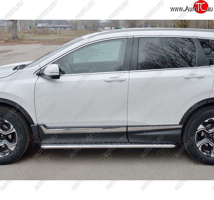 26 999 р. Широкая защита порогов с листом SLITKOFF  Honda CR-V  RW,RT (2016-2020) дорестайлинг  с доставкой в г. Владивосток