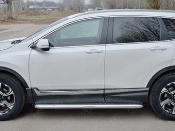 35 999 р. Широкая защита порогов из трубы d63 мм SLITKOFF v1  Honda CR-V  RW,RT (2016-2020) дорестайлинг  с доставкой в г. Владивосток. Увеличить фотографию 2