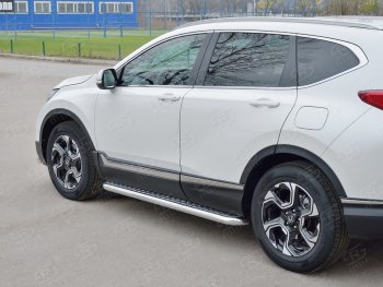 35 999 р. Широкая защита порогов из трубы d63 мм SLITKOFF v1  Honda CR-V  RW,RT (2016-2020) дорестайлинг  с доставкой в г. Владивосток. Увеличить фотографию 3