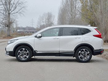 18 799 р. Защита порогов из круглой трубы диаметром 63 мм SLITKOFF v2  Honda CR-V  RW,RT (2016-2020) дорестайлинг  с доставкой в г. Владивосток. Увеличить фотографию 2