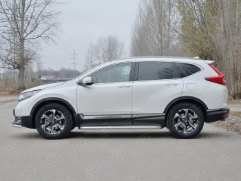 48 999 р. Широкая защита порогов из трубы диаметром 63 мм SLITKOFF v3  Honda CR-V  RW,RT (2016-2020) дорестайлинг  с доставкой в г. Владивосток. Увеличить фотографию 2