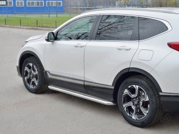 48 999 р. Широкая защита порогов из трубы диаметром 63 мм SLITKOFF v3  Honda CR-V  RW,RT (2016-2020) дорестайлинг  с доставкой в г. Владивосток. Увеличить фотографию 3