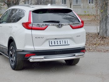 17 799 р. Защита заднего бампера (Ø63 и 42, дуги, нержавейка) SLITKOFF Honda CR-V RW,RT дорестайлинг (2016-2020)  с доставкой в г. Владивосток. Увеличить фотографию 2