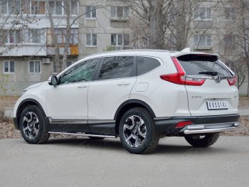 17 799 р. Защита заднего бампера (Ø63 и 42, дуги, нержавейка) SLITKOFF Honda CR-V RW,RT дорестайлинг (2016-2020)  с доставкой в г. Владивосток. Увеличить фотографию 3