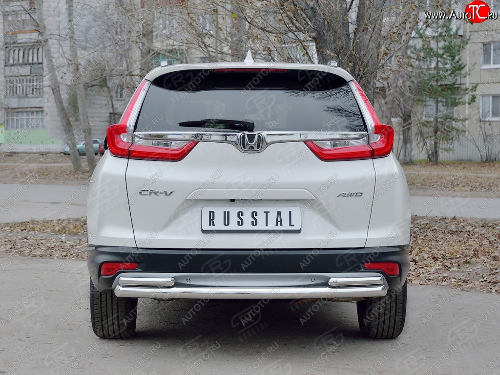 17 799 р. Защита заднего бампера (Ø63 и 42, дуги, нержавейка) SLITKOFF Honda CR-V RW,RT дорестайлинг (2016-2020)  с доставкой в г. Владивосток