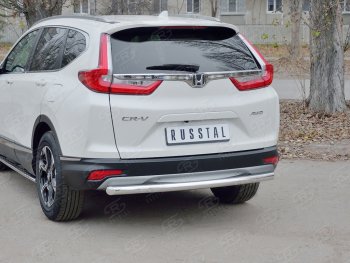 15 999 р. Защита заднего бампера (Ø63 мм, нержавейка) SLITKOFF Honda CR-V RW,RT дорестайлинг (2016-2020)  с доставкой в г. Владивосток. Увеличить фотографию 3