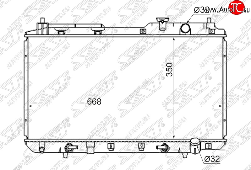 6 349 р. Радиатор двигателя SAT (пластинчатый, МКПП/АКПП, пробка радиатора R103B) Honda Orthia (1996-1998)  с доставкой в г. Владивосток