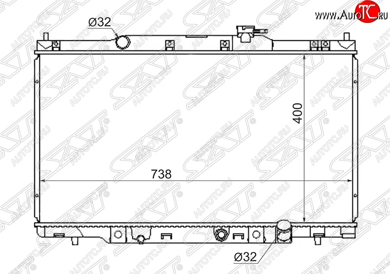6 699 р. Радиатор двигателя SAT (пластинчатый, МКПП/АКПП)  Honda CR-V  RD4,RD5,RD6,RD7,RD9  - Element  1  с доставкой в г. Владивосток
