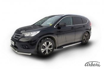 12 509 р. Порожки для ног Arbori Luxe Black Honda CR-V RM1,RM3,RM4 дорестайлинг (2012-2015)  с доставкой в г. Владивосток. Увеличить фотографию 2