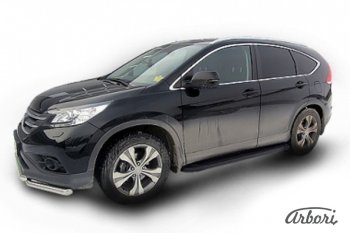 Порожки для ног Arbori Optima Black Honda CR-V RM1,RM3,RM4 дорестайлинг (2012-2015)