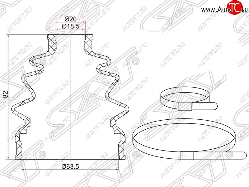 469 р. Пыльник ШРУСа (наружный) SAT  Honda Fit  1 (2001-2007), Mazda 323/Familia  седан (1998-2004)  с доставкой в г. Владивосток