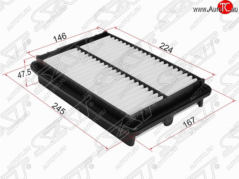 369 р. Фильтр воздушный двигателя SAT (245/224х167/146х47.2 mm)  Honda Odyssey  2 (1999-2003)  с доставкой в г. Владивосток