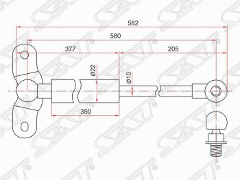 Левый упор крышки багажника SAT (газовый) Honda Odyssey 2 (1999-2003)